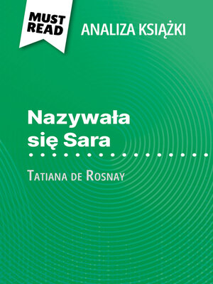 cover image of Nazywała się Sara książka Tatiana de Rosnay (Analiza książki)